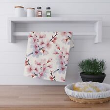 Cherry Blossom Tea Towel, Floral Kitchen Dishcloth, Kitchen Hand Towel, vI picture