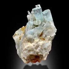 Natural Aquamarine Crystal Cluster 35g W/Mica Mineral Specimen F/Shigar Pakistan picture