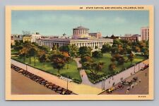 Postcard State Capitol & Grounds Columbus Ohio OH City Streets 214 picture