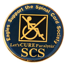 Eagles Support The Spinal Cord Society Lapel Pin Let's Cure Paralysis SCS picture