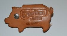 VTG 1960s Advertising Leather Snap Key Purse Carlton's Pure Pork Sausage W-43-R picture
