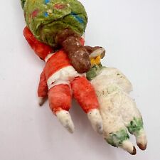 1960 Large Christmas New Year Vintage Handmade Paper Mache Doll Toy Boy Girl picture