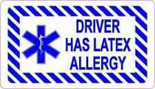 3.5x2 Driver Has Latex Allergy Sticker Medical Vehicle Sign Decal Car Stickers picture