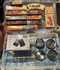 The Gas Pack- 9ct Rolling Papers- Scale- 4pc Grinder- 3 Tips Variety- Plano Case picture