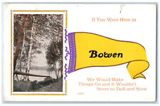 1915 River Road Scene Bowen Pennant Illinois IL Message Posted Antique Postcard picture