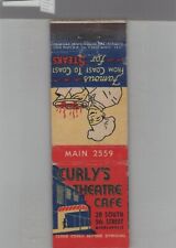 Matchbook Cover Curly's Theatre Cafe Minneapolis, MN picture