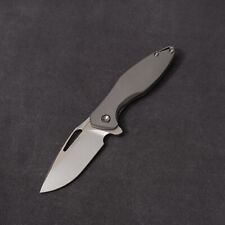 Koenig Knives Mini Arius - Patterned Titanium / Silver Hardware / M390 picture