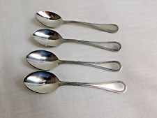 A6- Towle Stainless Flatware Beaded Antique (Korea) Soup Spoons  Lot of 4 picture