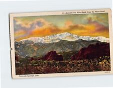 Postcard Sunset Over Pikes Peak Colorado Springs Colorado USA picture