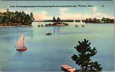 Webster MA-Massachusetts, Scenic Lake View, Vintage Postcard picture
