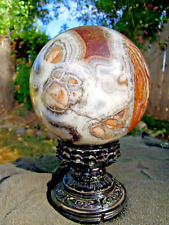 6.4 LB Stunning Natural Ocean Jasper Sphere Crystal Ball - 130 mm  W/STAND picture