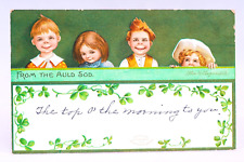 Antique Ellen Clapsaddle St Patrick's Day Children From Auld Sod Postcard picture