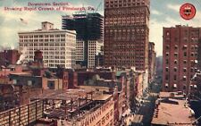Vintage Postcard 1910's Downtown Section Showing Rapid Growth of Pittsburgh PA picture