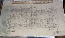 Vintage Outdoor Ad Sign Sample Sketch: Meadowbrook Inn Motel - New Hampshire NH picture