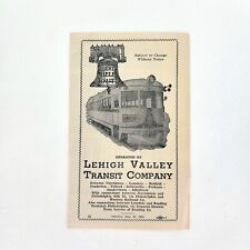 1950 Lehigh Valley Transit Timetable Liberty Bell Route Interurban Trolley PA picture