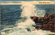 CT-Connecticut, Booming Surf On The Rugged Coast, Vintage Postcard picture