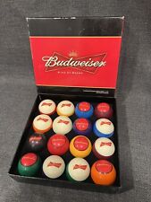 Vintage Budweiser Beer Pool Billiard Ball Set, Complete, Full Size picture