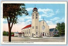La Crosse Wisconsin Postcard St Wenceslaus Bohemian Church Building Trees 1923 picture