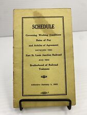 1920 East St Louis Junction RailRoad & Brotherhood RR Railway Schedule Agreement picture