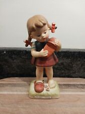 Figurine Girl w/ Sandy Shoe Erich Stauffer Hummel-Like Ceramic Vintage Figure picture