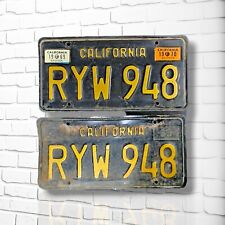 '69 California Black License Plates w/ 1969-70 Tags ~ Matching Pair ~Beautiful‼️ picture