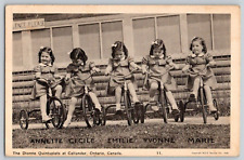Vintage Postcard~ The Dionne Quintuplets At Callander, Ontario, Canada picture