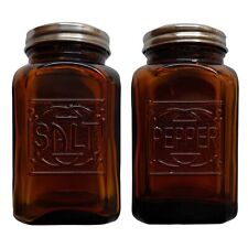 Ritadeshop Depression Style Glass Salt and Pepper Shakers (Amber), 2.35*2.35*... picture