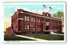 Armory Taunton Massachusetts Side Street View 1928 Postcard E1 picture