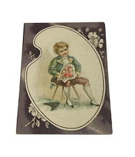 1890's Boy Sitting Holding Roses C. Manegold Milling Co. Milwaukee Wisconsin picture