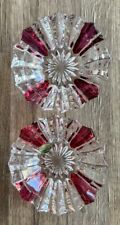 Vintage Clear/Red Ashtrays Ginuwine 24% Lead Crystal Made In Western Germany picture