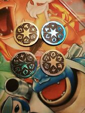 Pokemon energy coin yellow blue electric water silver rainbow normal small x4 picture