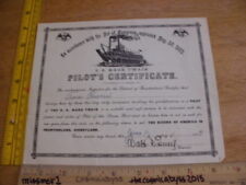 Disneyland 1957 SS Mark Twain Pilot's Certificate VINTAGE Rivers of America picture