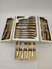 19 Piece Golden Prestige Cutlery Set Solid Stainless Sheffield English Blades picture