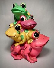 60's NAPCOWARE POP ART STACKING  FROGS BANK COLORFUL NEON  MCM picture