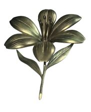 Vintage 60's MCM Brass Lily Lotus Flower w/ Removable Petals Ashtray  picture