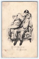 Omaha Nebraska NE Postcard Couple Romance In The Hands Of The Receiver 1914 picture