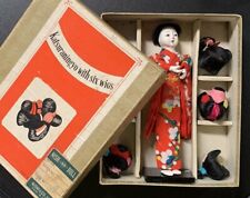 Vintage 1960's Japanese Katsuraningyo Doll w/ 6 wigs Original Box & Tags picture