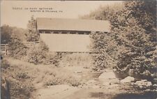 Covered Bridge Between Barton & Orleans, Vermont 1921 RPPC Postcard picture