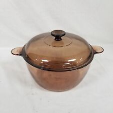 Vtg Corning Ware Visions Amber Glass 4.5L 5Qt Dutch Oven Stockpot W/ Lid picture