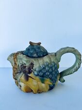 Vintage Heavy Solid Unique Matte Majolica Fruit Teapot (6) Cup picture