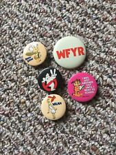 VINTAGE LOT 5 ASSORTED  Buttons Pins 1980’s 90’s picture