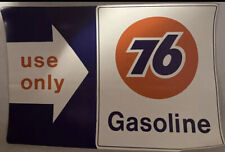 Unocal Union 76 Oil Unleaded Regular Gas pump sign vtg decal sticker NOS picture