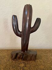 Vintage Hand Carved Ironwood Saguaro Cactus Sculpture 11.5” Tall Southwestern picture