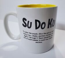 SU DO KU Sudoku Puzzle Game Ceramic Coffee Mug Cup by STIR Yellow & White 18 oz. picture