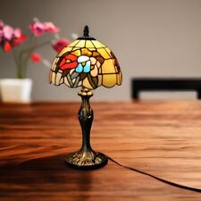 Tiffany Style Table Desk Lamp Antique Brass Base Lamp With Stained Glass 19