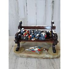Ron Lee drifter sleeping hobo clown bench Park large 1990 vintage Gold limited e picture