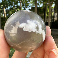 155g Natural cherry blossom agate sphere quartz Sakura agate ball healing 49mm picture