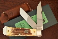MOORE MAKER MADE IN USA JUMBO STAG REMINGTON STYLE TRAPPER KNIFE 2012 (16135) picture