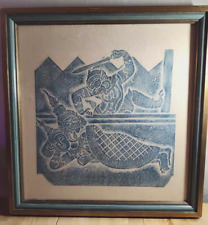 Mid-Century Thai Temple Rubbing Framed (Styled by Stuckey's) picture