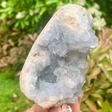 1.05LB Top natural blue crystal cave quartz crystal cave mineral specimens picture